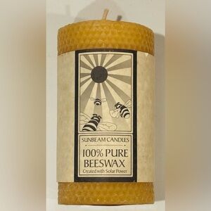 RARE Fine Art SUNBEAM Beeswax Bee Hive Wax Candle Vintage Original Collectible